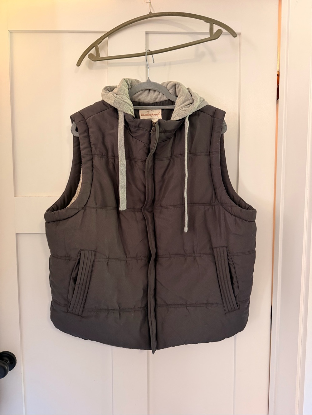 Men’s Quilted Hooded Puffer Vest - Gray
